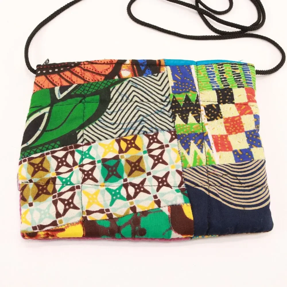 Bohemian Crossbody Handbag Women S Multicolor Patch Fabric Purse Lined Bag